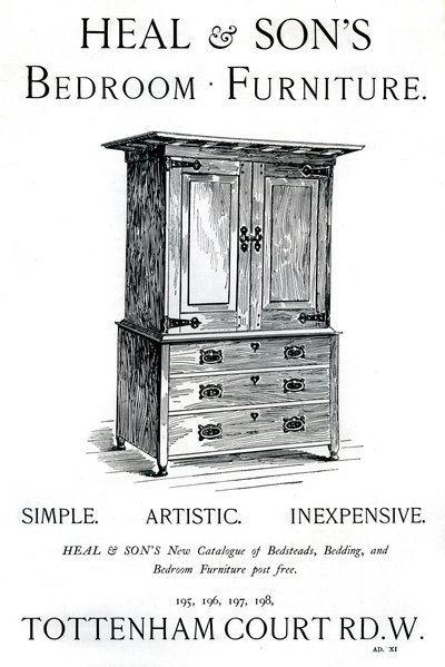 Eine Werbung für Heal and Sons Schlafzimmermöbel, 1898 von Unbekannt