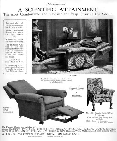 Eine Werbung für Premier-Sessel, 1926 von Unbekannt