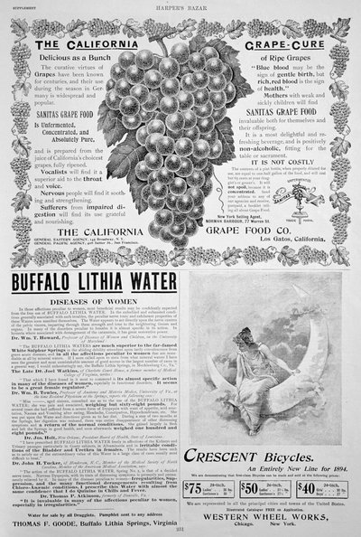 Eine Werbeseite in Harpers Bazar, Ostern, 1894 von Unbekannt