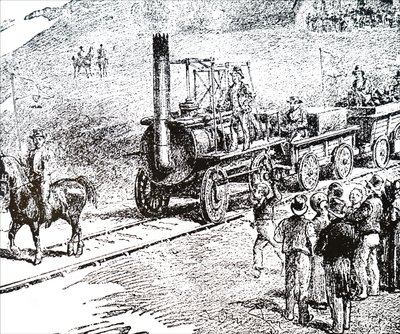 Eine Lokomotive I gebaut von George Stephenson von Unbekannt