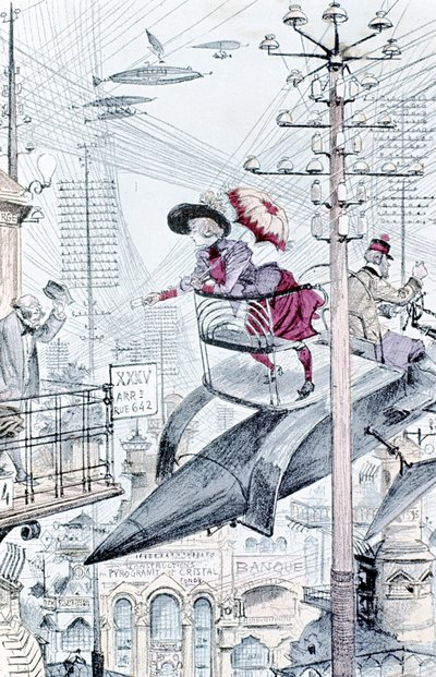 Eine Vorstellung der Welt im Jahr 1953, 1883 von Unbekannt