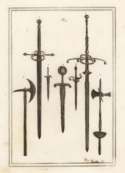 Antikes Zweihandschwert, Dolch, Schwert und Dolch der Ritter von St. von Unbekannt