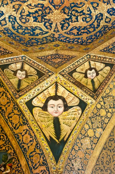 Armenische Apostolische Kirche; Deckenmalerei; Gesicht mit Flügeln; Cherubim und Seraphim; Vank-Kathedrale; Jolfa oder Neu-Julfa; Isfahan; Iran; Asien von Unbekannt