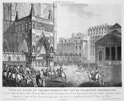 Ankunft in Notre Dame, 2. Dezember 1804, 19. Jahrhundert von Unbekannt