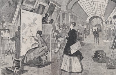Kunststudenten und Kopisten in der Louvre-Galerie, Paris Harper