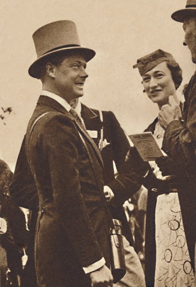 Ascot, Juni, 1935 - König Edward, damals Prinz von Wales, mit Mrs. Simpson, 1937 von Unbekannt