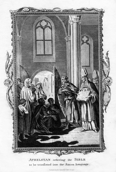 Athelstan befiehlt die Bibel ins Sächsische zu übersetzen, 1796 von Unbekannt