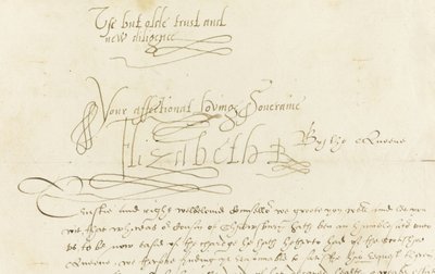 Autographenbrief von Königin Elisabeth I. an Maria Stuart von Unbekannt