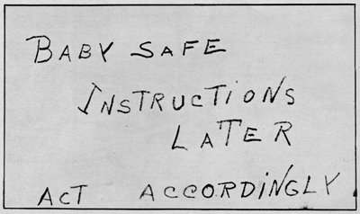 Baby Safe Instructions Later Act Accordingly, 1932, 1938 von Unbekannt