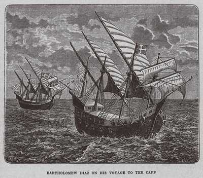 Bartholomew Diaz auf seiner Reise nach Südafrika, 1878 von Unbekannt