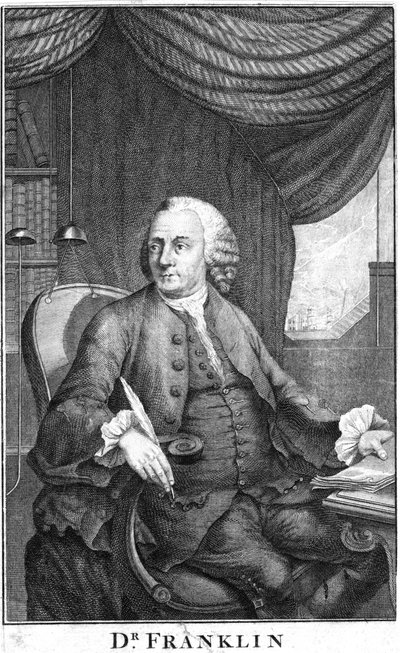 Benjamin Franklin, amerikanischer Wissenschaftler, Erfinder und Staatsmann, spätes 18. Jahrhundert von Unbekannt