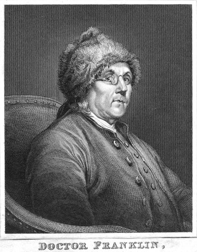 Benjamin Franklin, amerikanischer Wissenschaftler, Erfinder und Staatsmann, späte 18. Jahrhundert von Unbekannt
