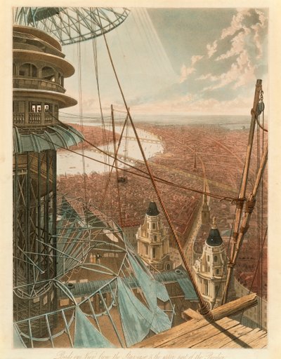 Vogelperspektive von der Treppe und dem oberen Teil des Pavillons, das Kolosseum, Rom von Unbekannt
