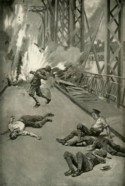 Sprengung einer Brücke über die Aisne bei Soissons, 1919 von Unbekannt