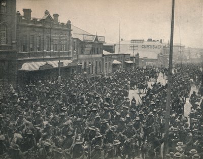 Burenkommando durchquert Johannesburg Zweiter Transvaal-Krieg, ca. 1900 von Unbekannt