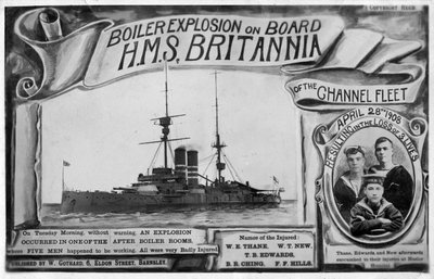 Kesselexplosion an Bord der HMS Britannia, 28. April 1908 von Unbekannt