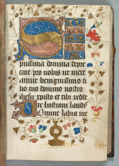 Stundenbuch Gebrauch von Metz: Fol. 27r, verzierte Initialen, um 1440 von Unbekannt