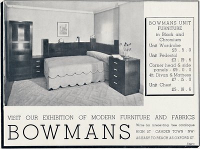 Bowmans - Besuchen Sie unsere Ausstellung moderner Möbel und Stoffe, 1935 von Unbekannt