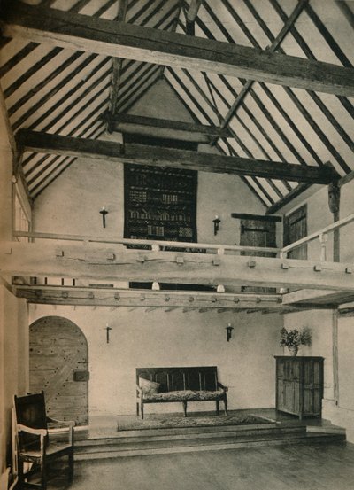 Boxhurst Farm, Kent: Ende des Tanzsaals. Restauriert und umgebaut von Oliver Hill, um 1928 von Unbekannt