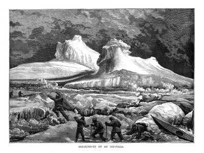 Zerbrechen eines Eisfeldes, 1877 von Unbekannt