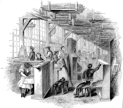 Broadwoods Klavierfabrik, Horseferry Road, Westminster, London, 1842 von Unbekannt