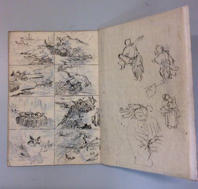 Pinsel- und Tuschzeichnungen nach dem Leben und Gemälden von Unbekannt