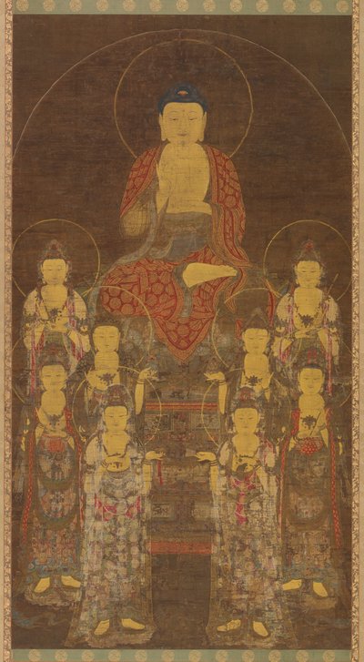 Buddha Amitabha Amita und die Acht Großen Bodhisattvas, Späte Goryeo-Periode, Mitte-Ende des 14. Jahrhunderts von Unbekannt