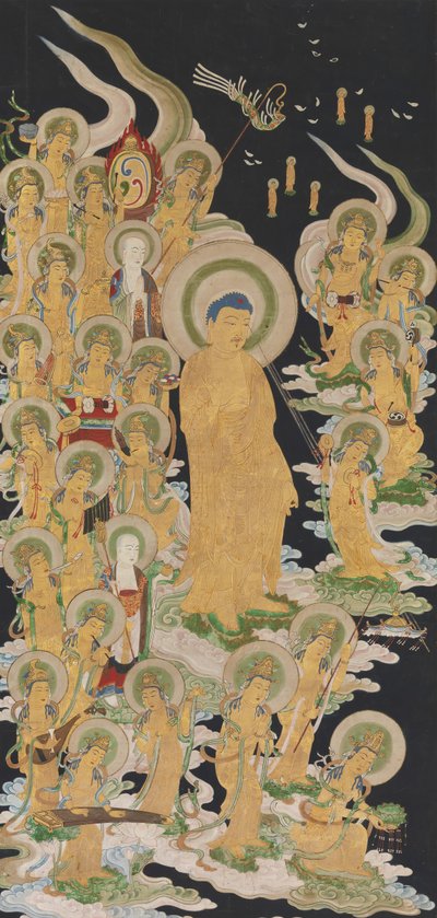 Buddha und Begleiter, 17.-18. Jahrhundert von Unbekannt