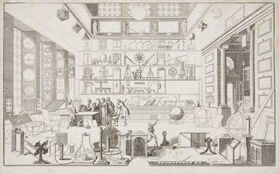 Geometriekabinett von Herrn LE CLERC - Forschungszentren Das Physiklabor der Akademie der Wissenschaften, Paris, um 1700 von Unbekannt
