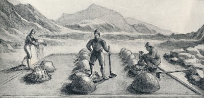 Cancha De Beneficiar, oder Methode der Amalgamation von Gold und Silber, um 1826, 1911 von Unbekannt