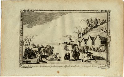 Kutschen und Schlitten im Winter in Russland von Unbekannt