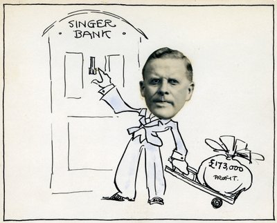 Karikatur des Geschäftsführers William E. Bullock, Singer & Company Ltd von Unbekannt