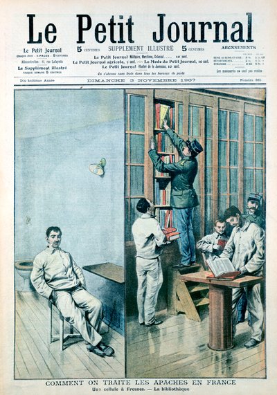 Zelle und Bibliothek im Gefängnis von Fresnes, 1907 von Unbekannt