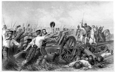 Angriff der Highlander vor Cawnpore, unter General Havelock, 1857 von Unbekannt