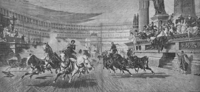 Wagenrennen im Circus Maximus in Rom, 19. Jahrhundert von Unbekannt