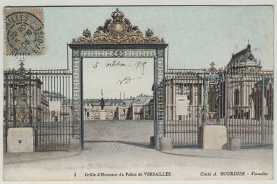 Schloss Versailles: Ehrengitter - Postkarte datiert 1905 von Unbekannt