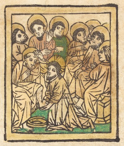 Christus wäscht den Aposteln die Füße von Unbekannt