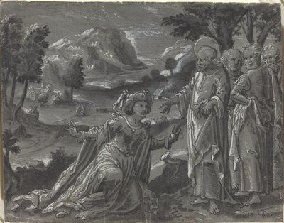 Christus und die Ehebrecherin [recto], ca. 1600 von Unbekannt