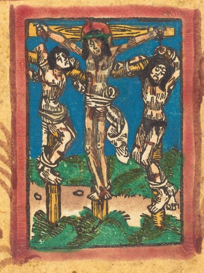 Christus am Kreuz zwischen den beiden Dieben, um 1490-1500 von Unbekannt