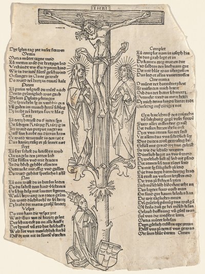 Christus am Kreuz mit Papst Pius II von Unbekannt