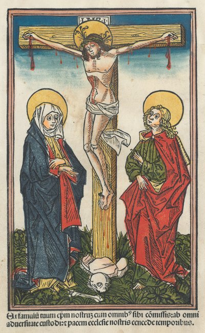 Christus am Kreuz mit der Jungfrau und dem Heiligen Johannes von Unbekannt