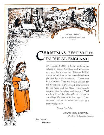 Weihnachtsfeierlichkeiten im ländlichen England, 1909 von Unbekannt