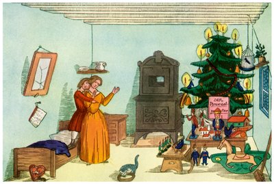 Weihnachtsszene aus König Nussknacker von Heinrich Hoffmann, 1853 von Unbekannt