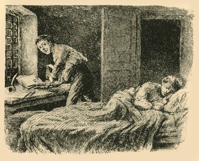 Christoph ergriff das Manuskriptbuch und die Kopie, 1907 von Unbekannt