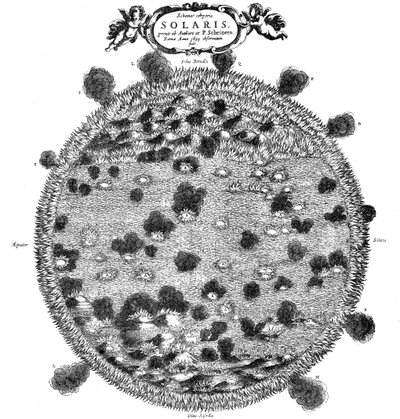 Christopher Scheiners Illustration seiner Vorstellung von der Sonnenoberfläche, 1635 von Unbekannt