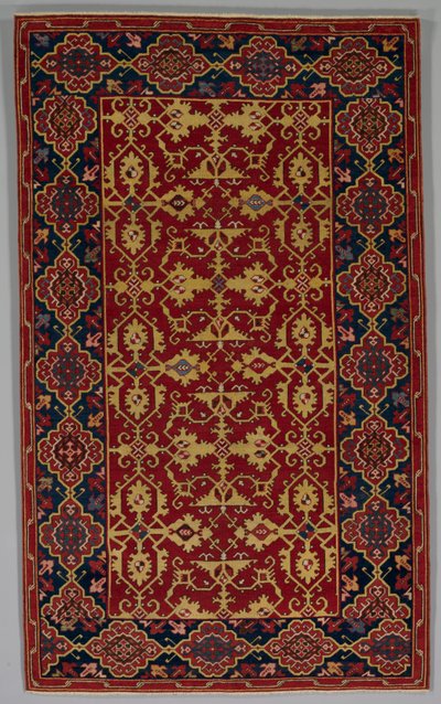 Klassischer türkischer Teppich mit Lotto-Muster, 1600-1650 von Unbekannt