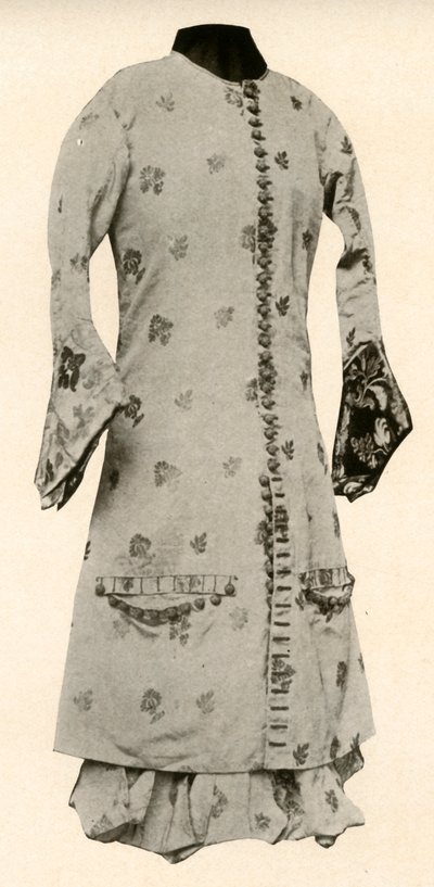 Mantel und volle Kniehosen aus Buff-Brokat mit Blumen und Blättern, ca. 1670, 1937 von Unbekannt
