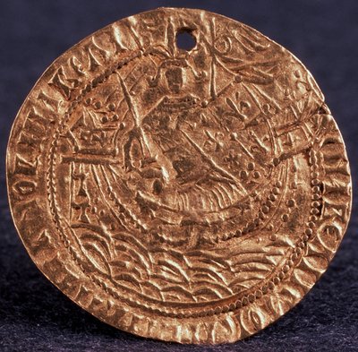 Münze Korabelnik von Zar Iwan III. Rückseite: Herrscher auf seinem Schiff, 1471-1490 von Unbekannt