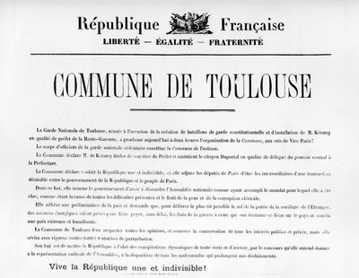 Commune von Toulouse, aus Französische politische Plakate der Pariser Kommune von Unbekannt