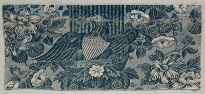 Kupferplattenbedrucktes Baumwollfragment mit amerikanischem Adler, 1830 - 1840 von Unbekannt